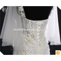 100% echte Fotos nach Maß luxuriöse lange Zug schwere wulstige Hochzeitskleid Spitze Applique Alibaba Meerjungfrau Brautkleid